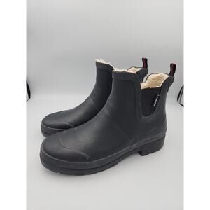 Tretorn Black Winter Boots with Cream Lining